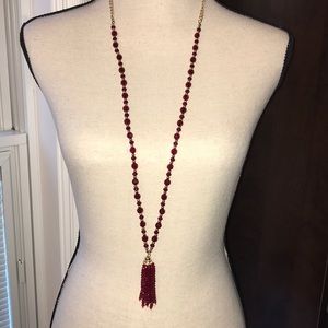 Red Jewel Hanging Necklace